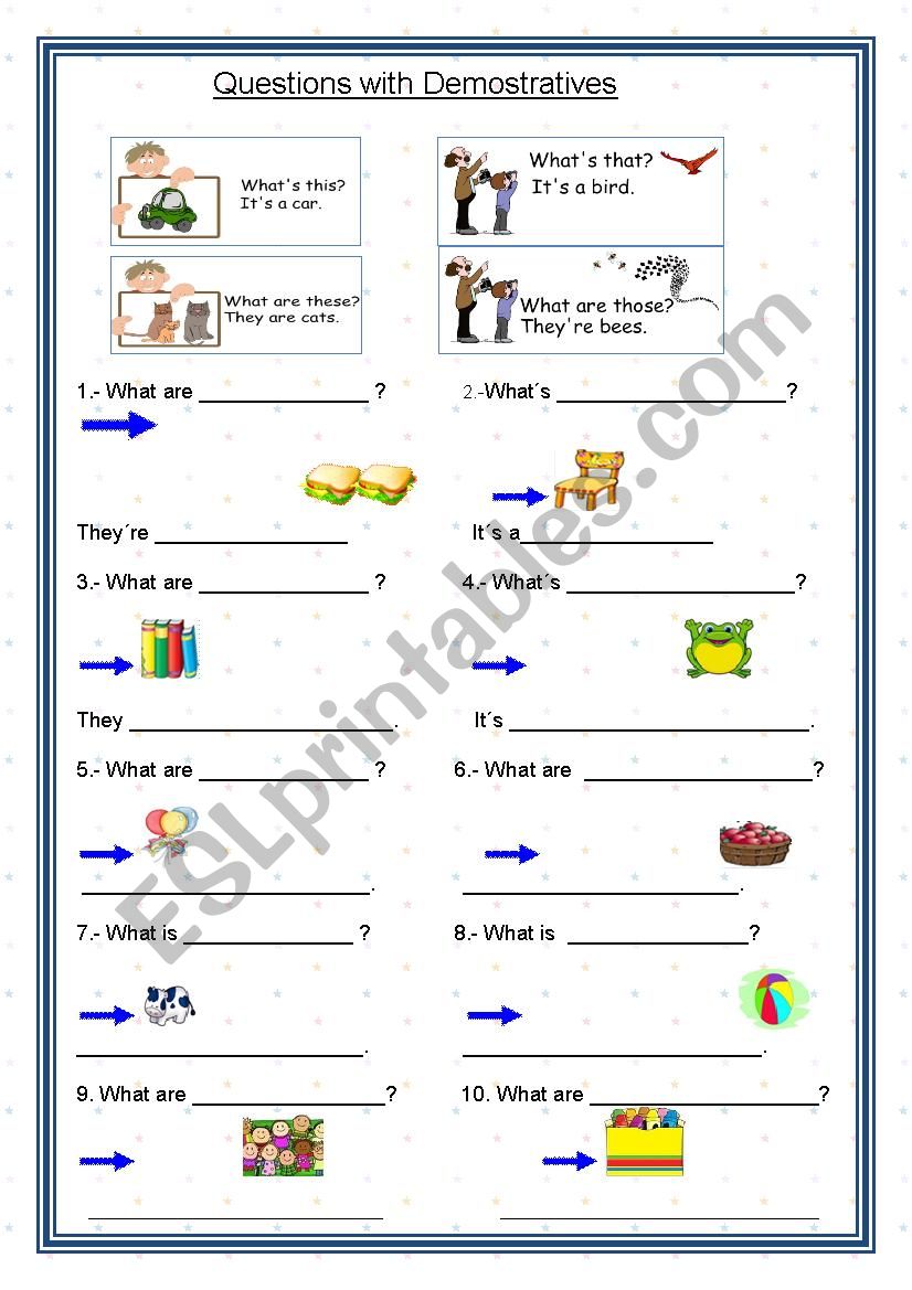 Demostratives worksheet