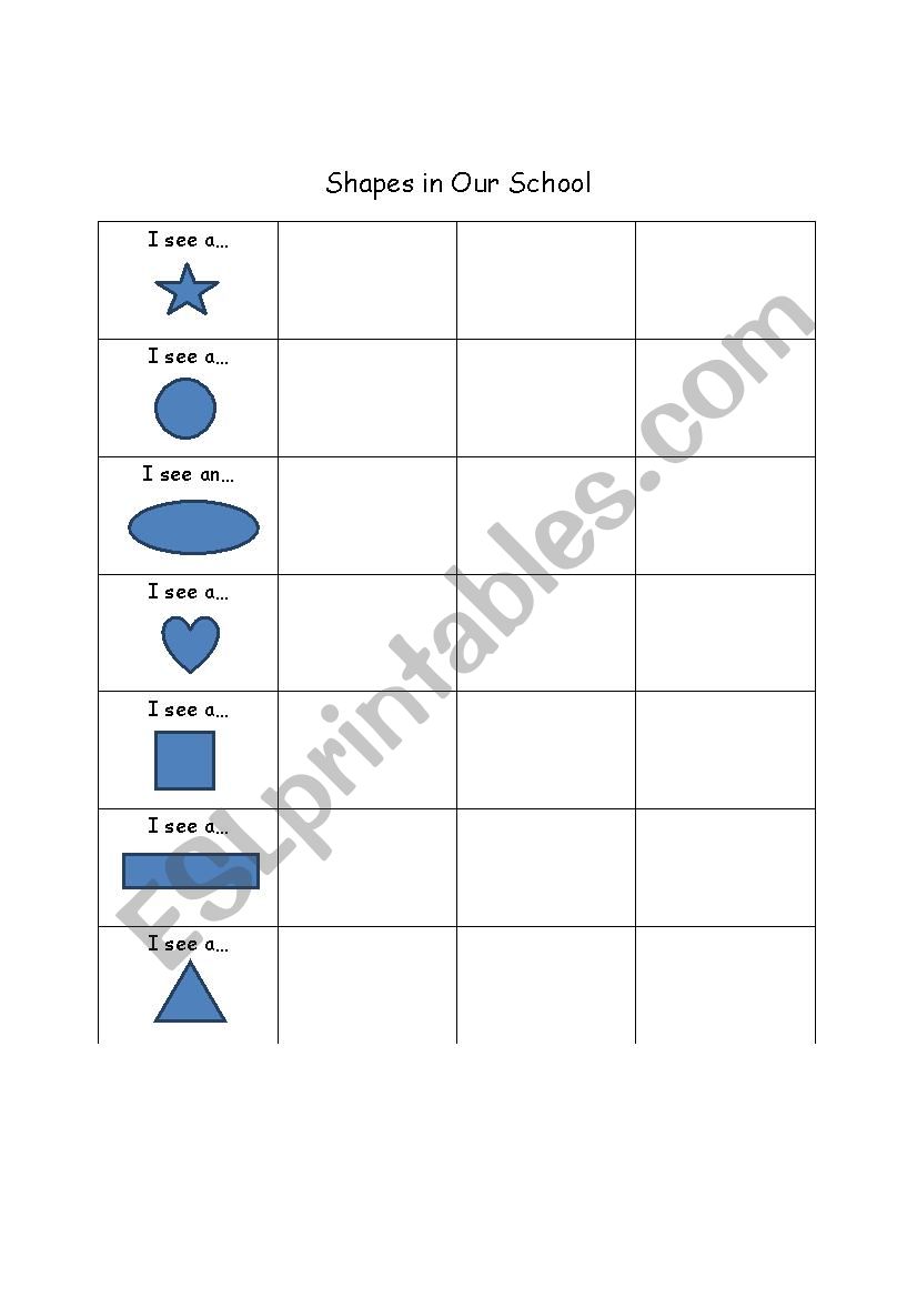 Shape Scavenger hunt worksheet