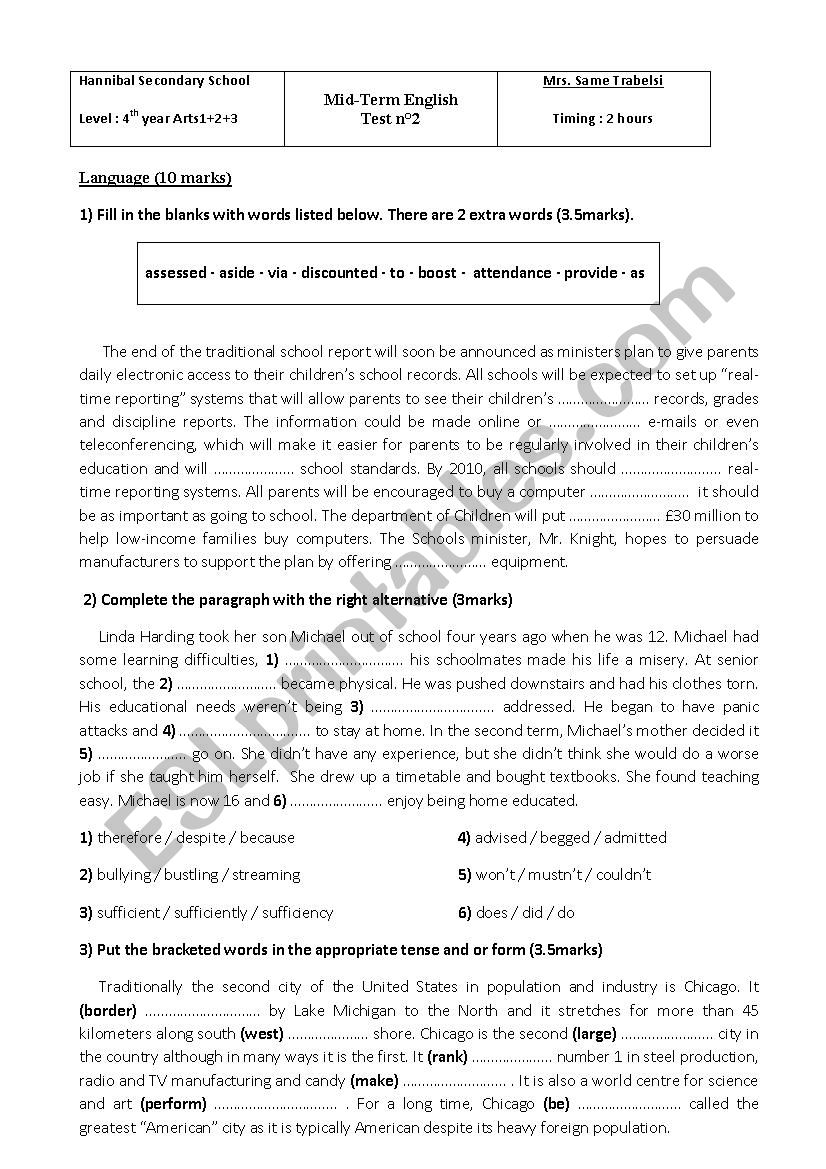 mid term test 2 worksheet