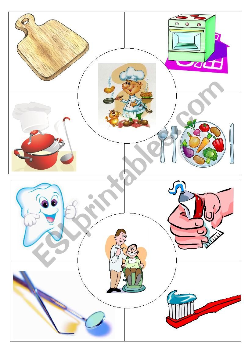 Job puzzles Cook&Dentist worksheet