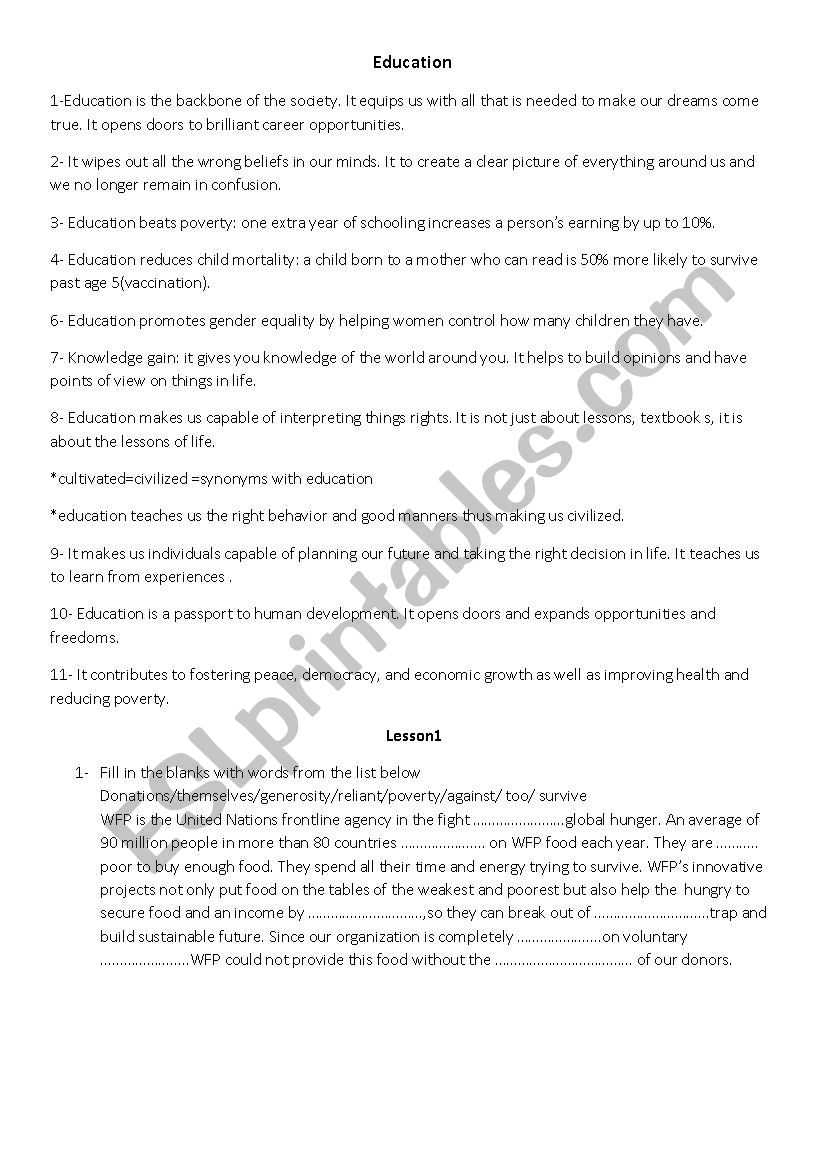 Lesson 1 module 2  worksheet