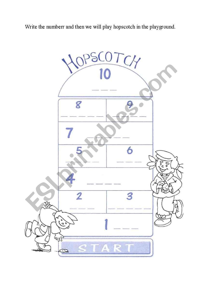 hopscotch worksheet