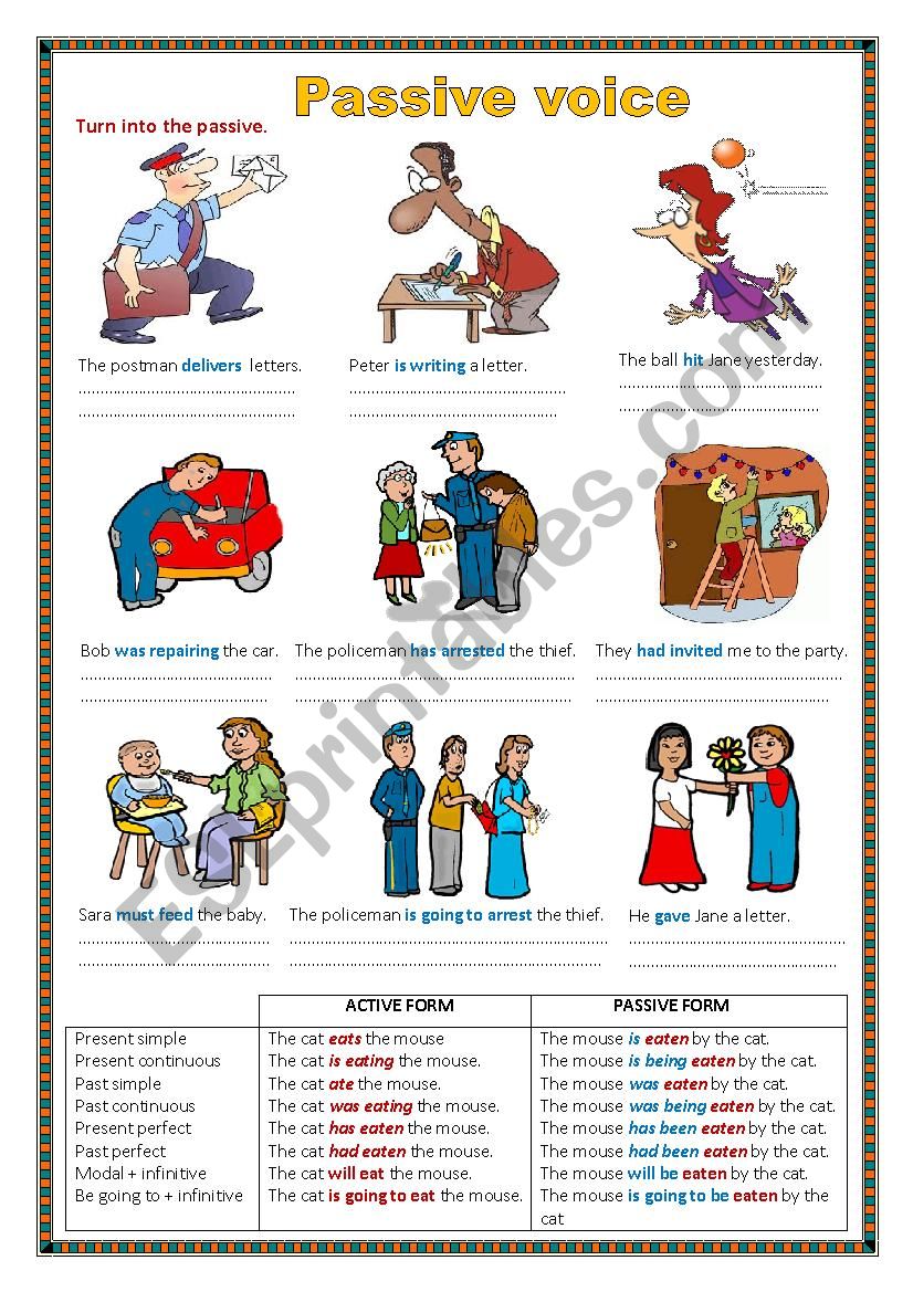 Passive voice worksheet