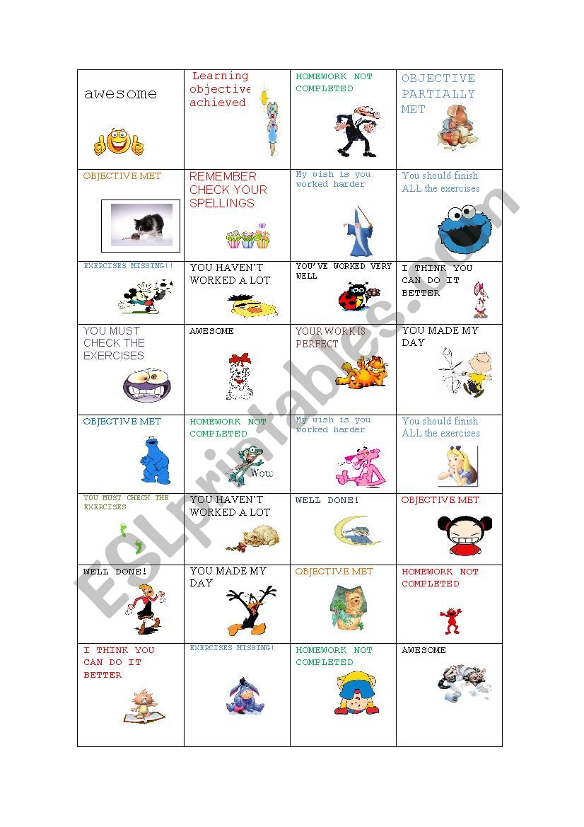 Reward Stickers worksheet