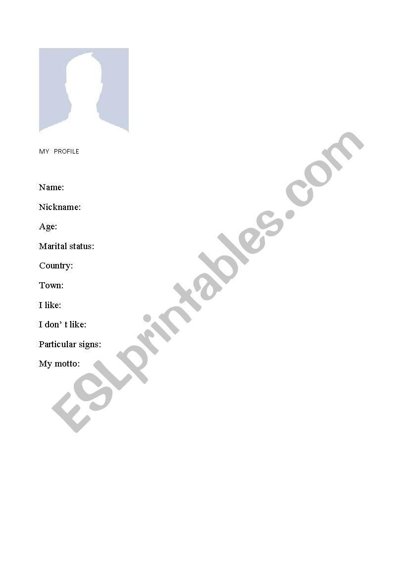 my profile worksheet