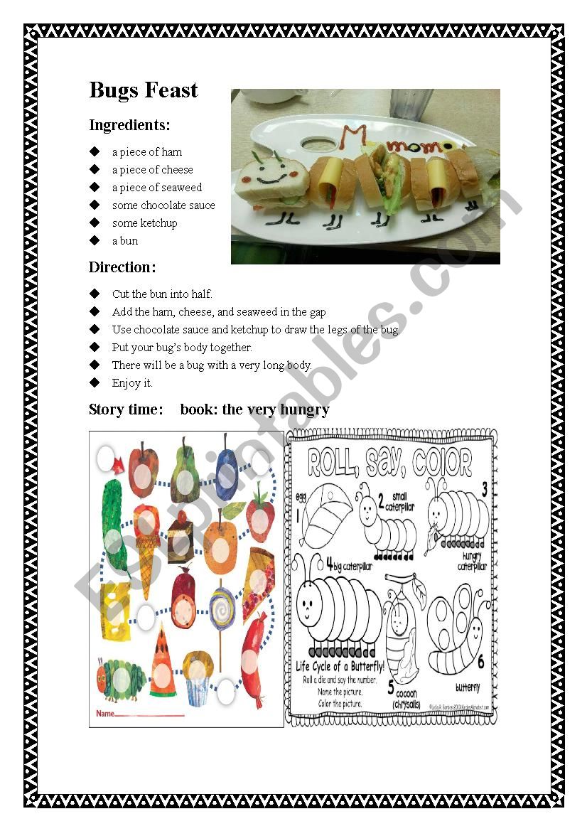 bug feast worksheet