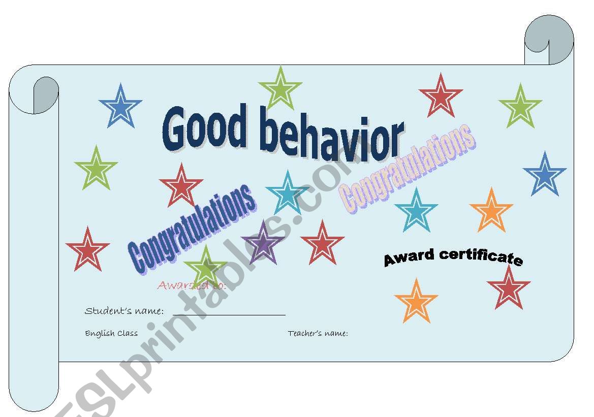 Classroom award (young learners)