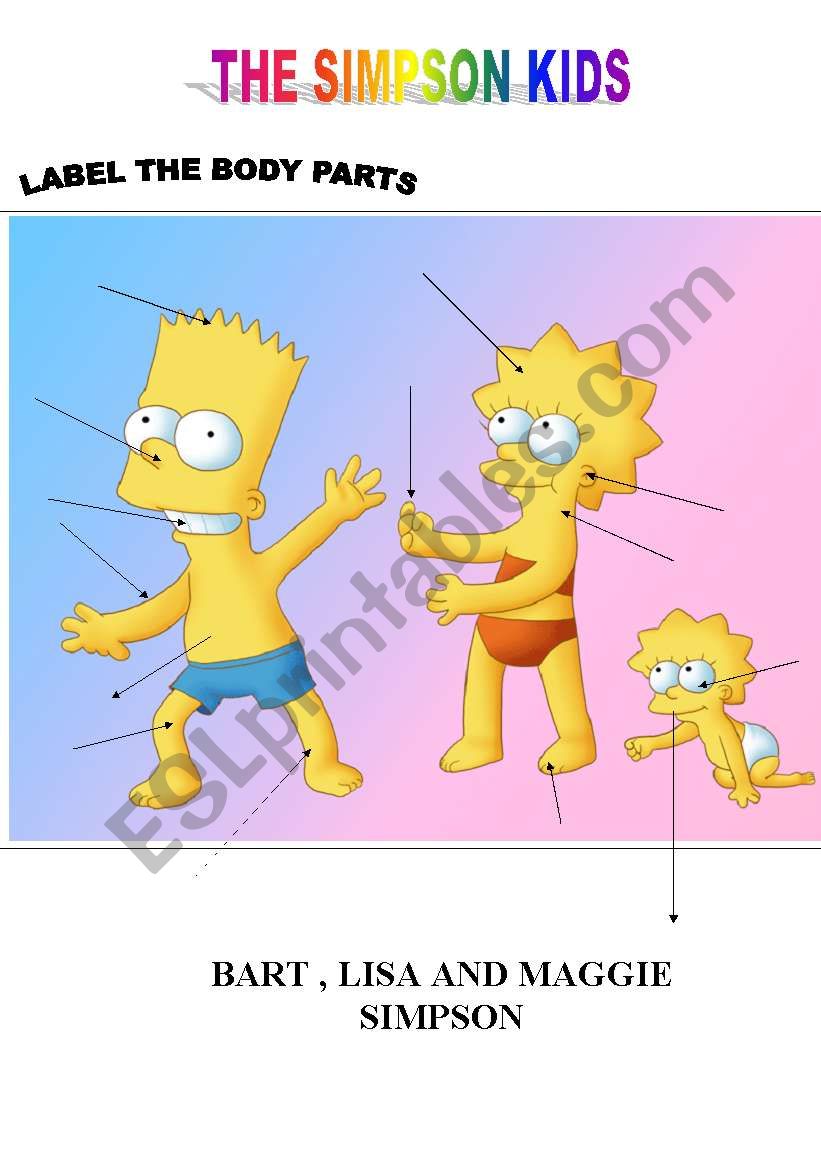 THE SIMPSON KIDS worksheet