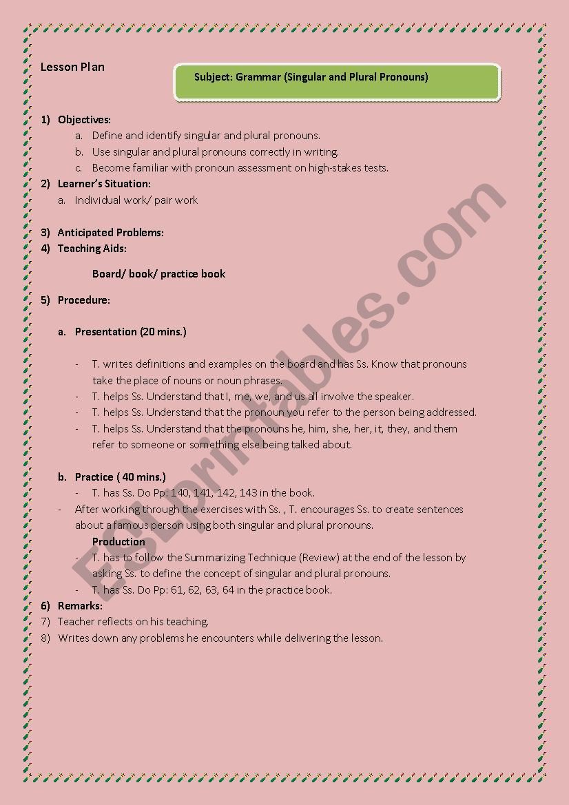 lesson-plan-for-grammar-singular-plural-pronouns-esl-worksheet-by-maysam-123