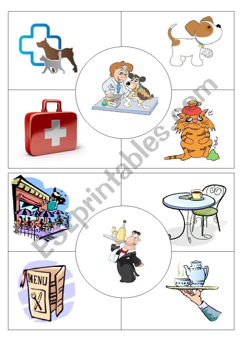 Job puzzles Vet&Waiter worksheet