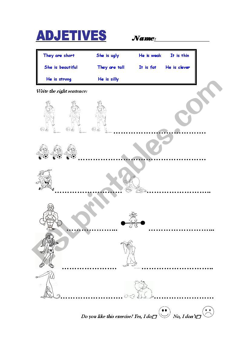 ADJETIVES worksheet