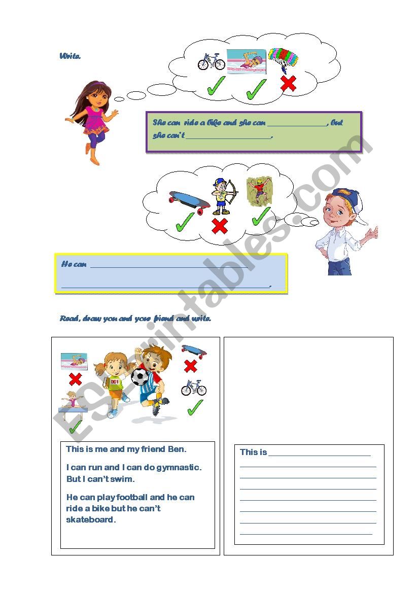 sport activity worksheet