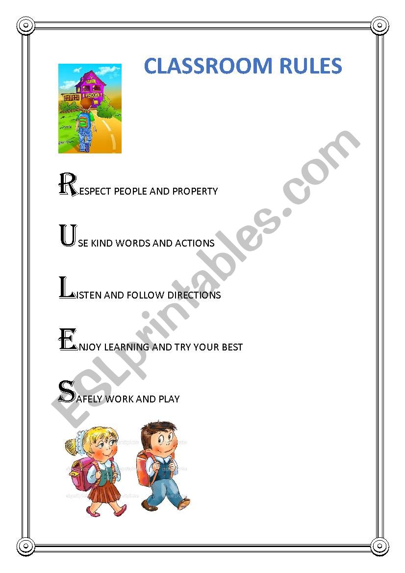 SCHOOL RULES worksheet