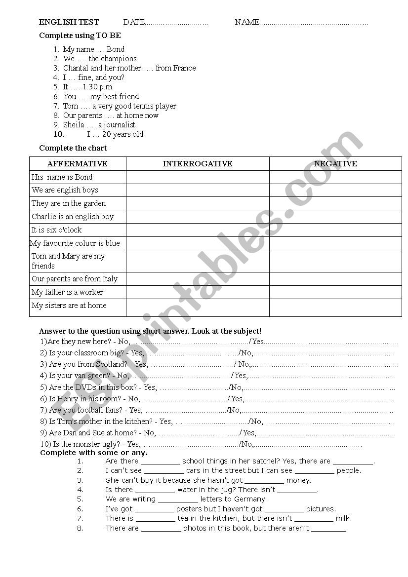 verb to be simple present worksheet