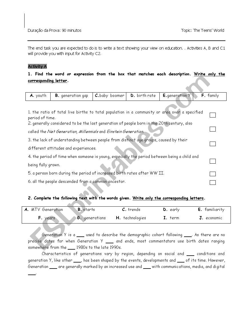 the value of education worksheet