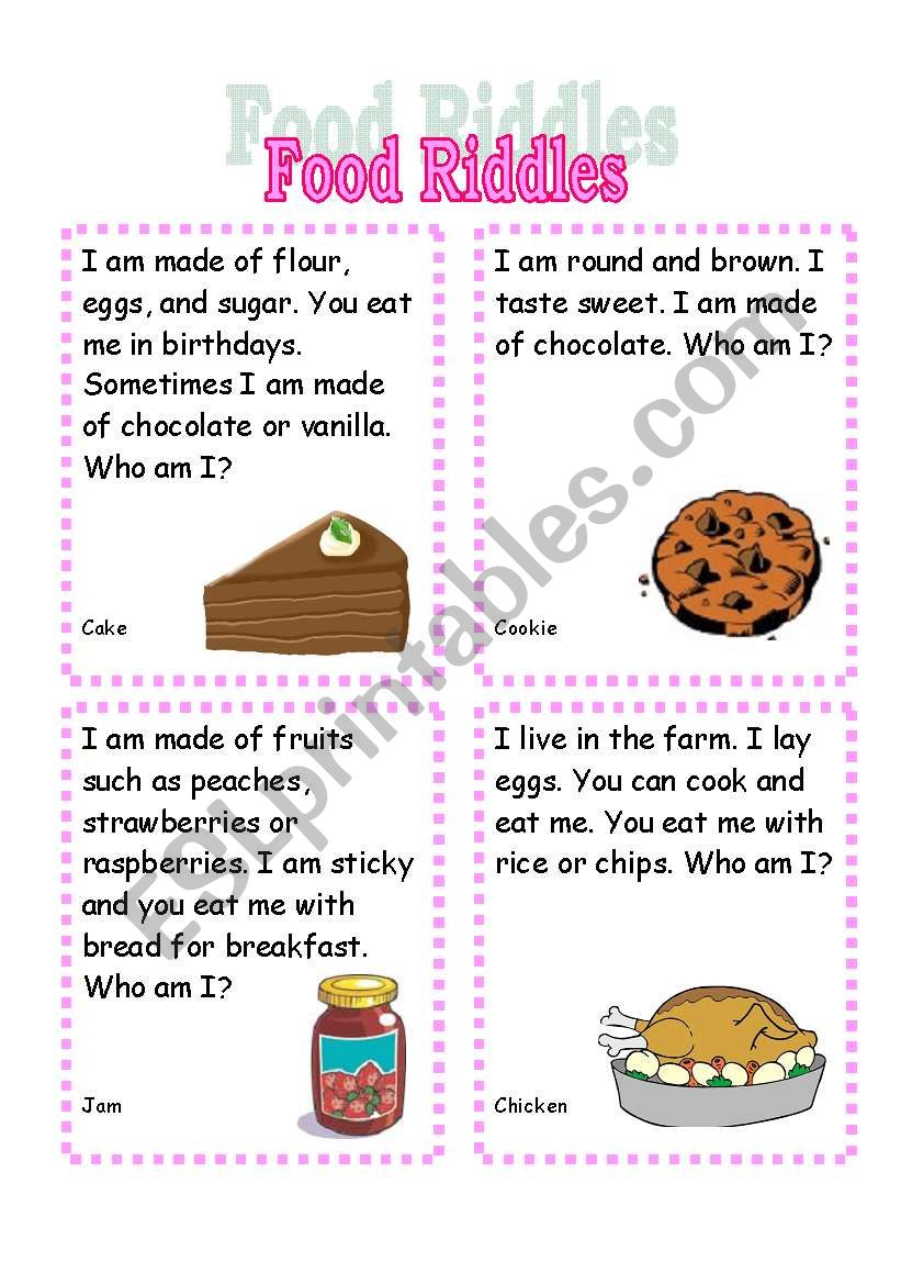 Food Riddles worksheet