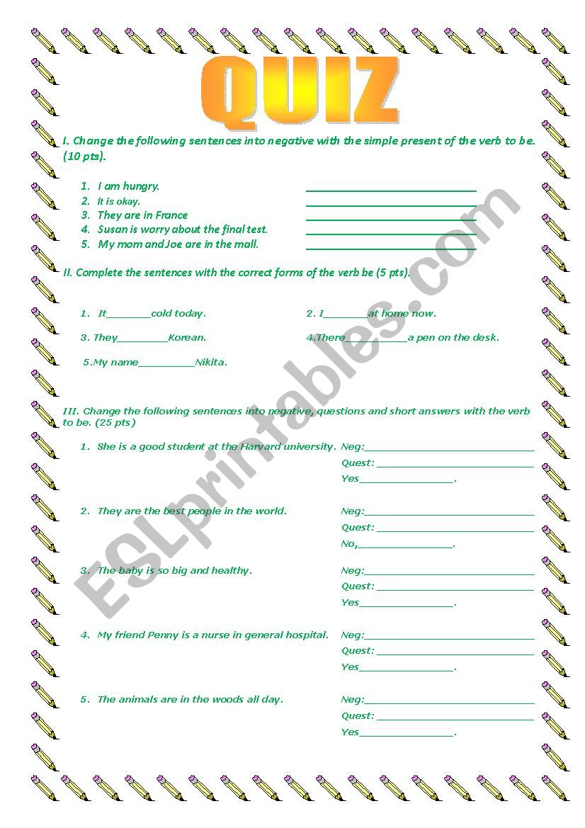 simple present with be worksheets