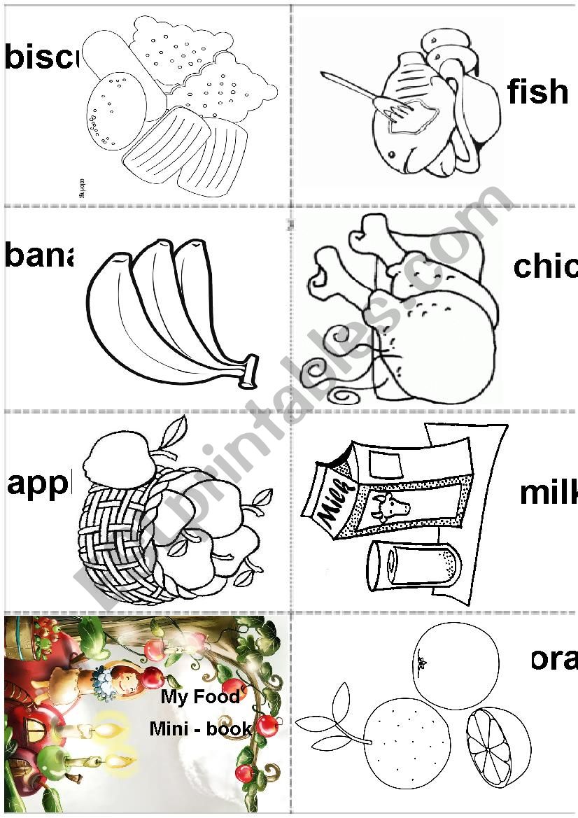 My Food - Mini book 1 worksheet