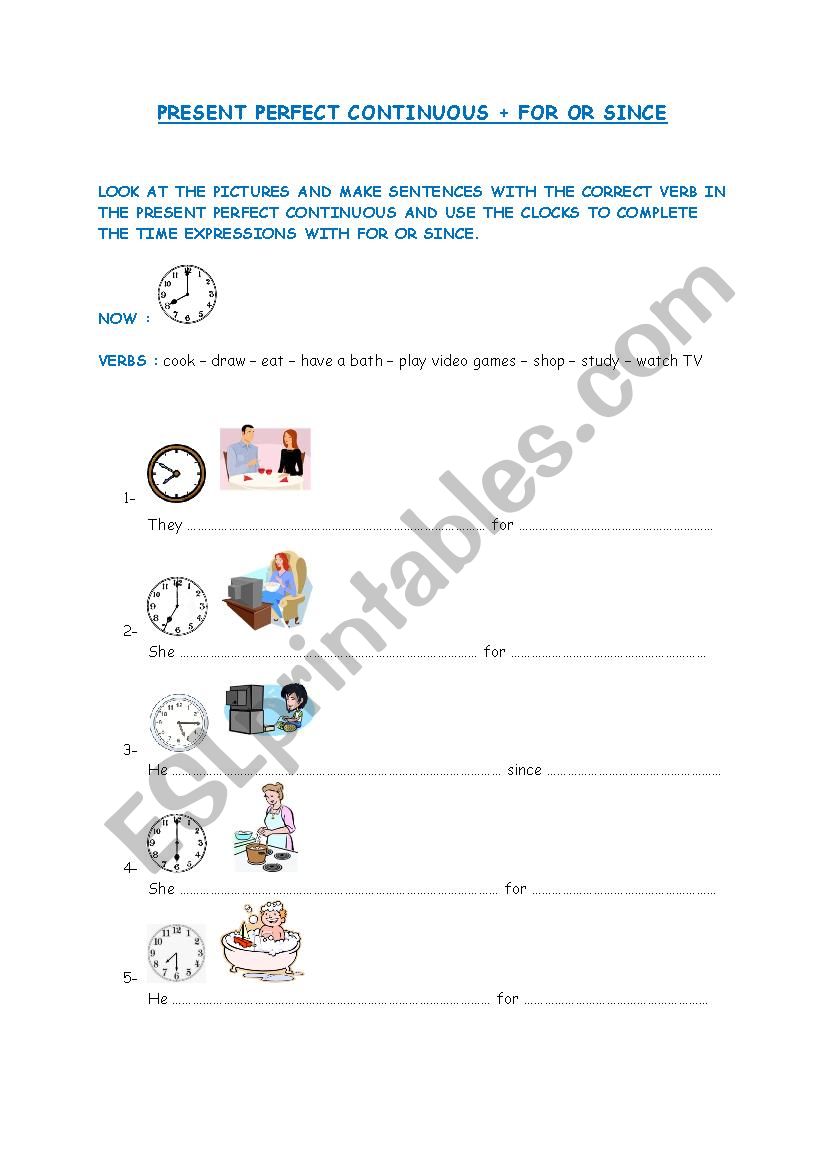 PRESENT PERFECT CONTINUOUS worksheet