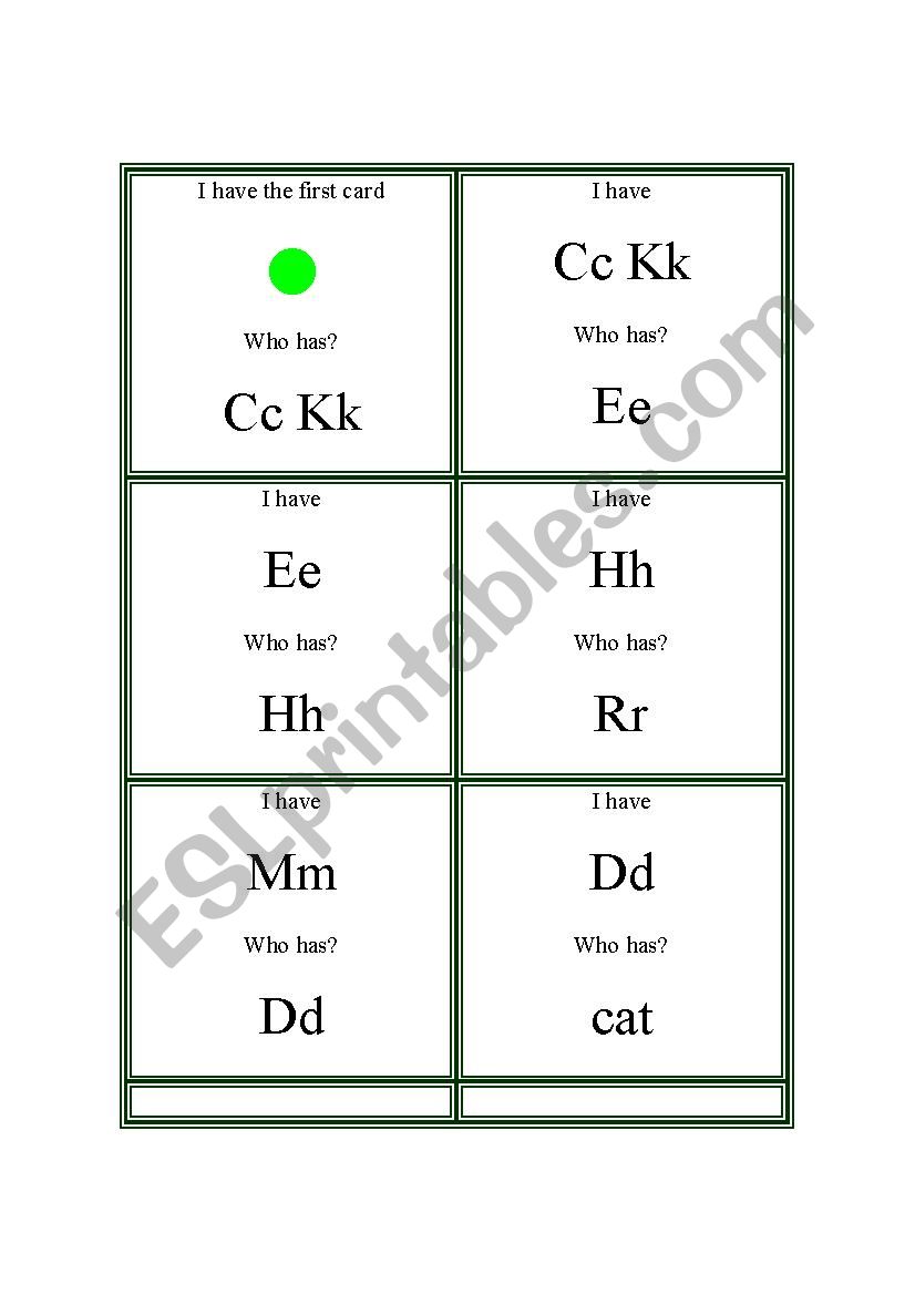 I have...who has...Game Jolly Phonics Group 2