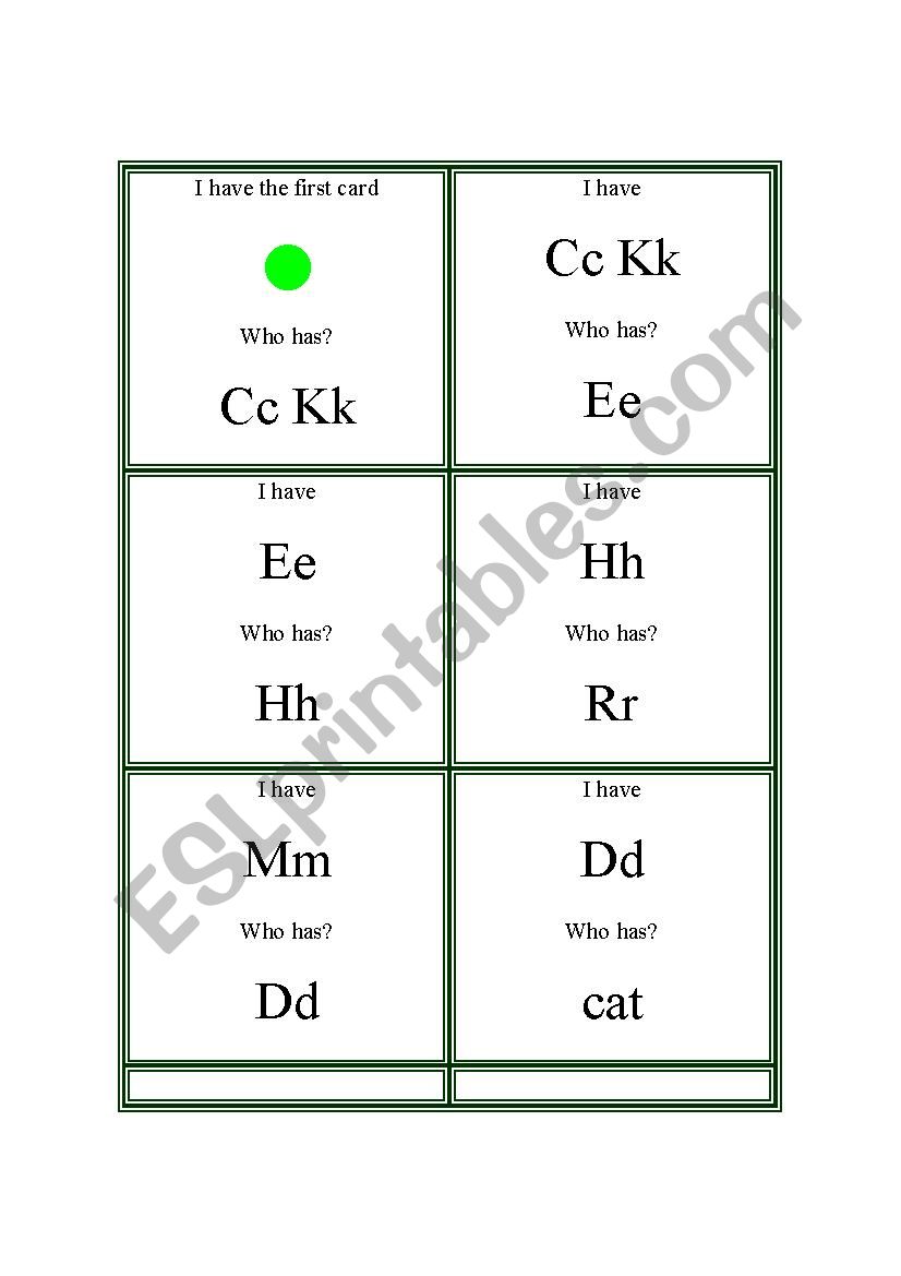 I have...who has...Game Jolly Phonics Group 2