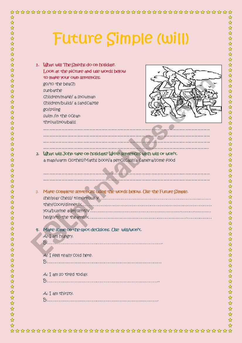 Future Simple (will) worksheet