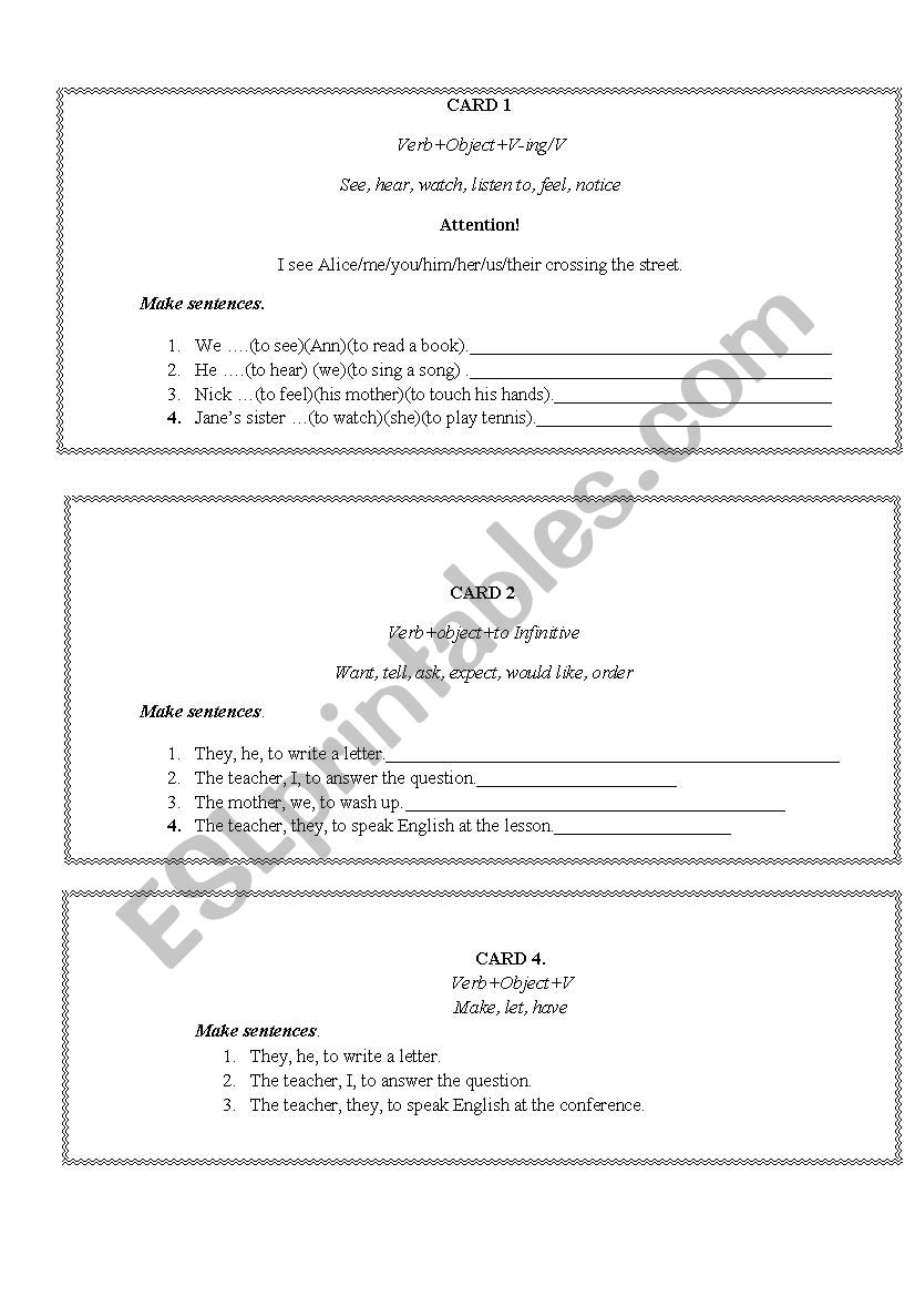 Complex Object worksheet