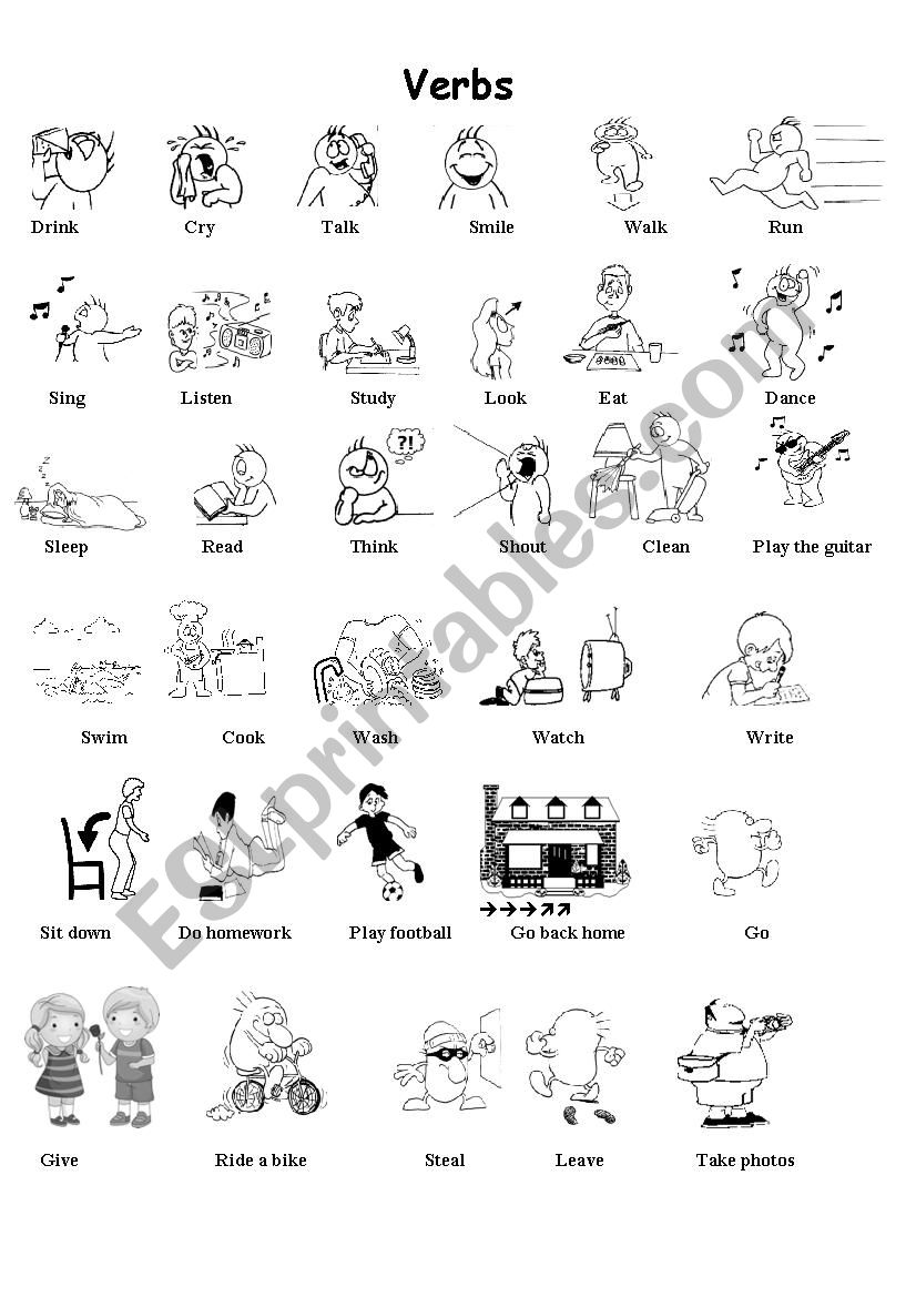 action verbs worksheet