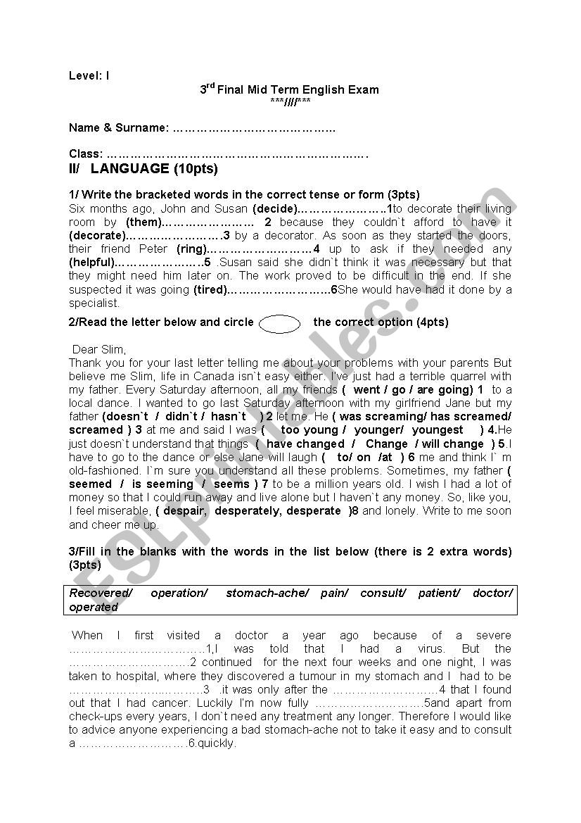 GRAMMAR TASKS worksheet