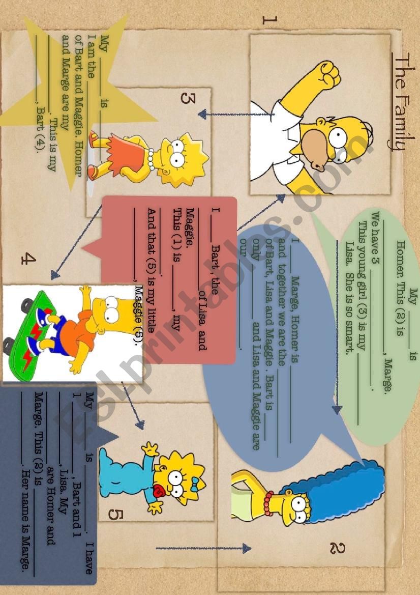 The (Simpsons) Family worksheet