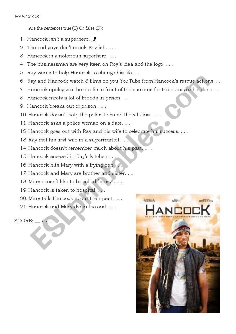 Hancock worksheet
