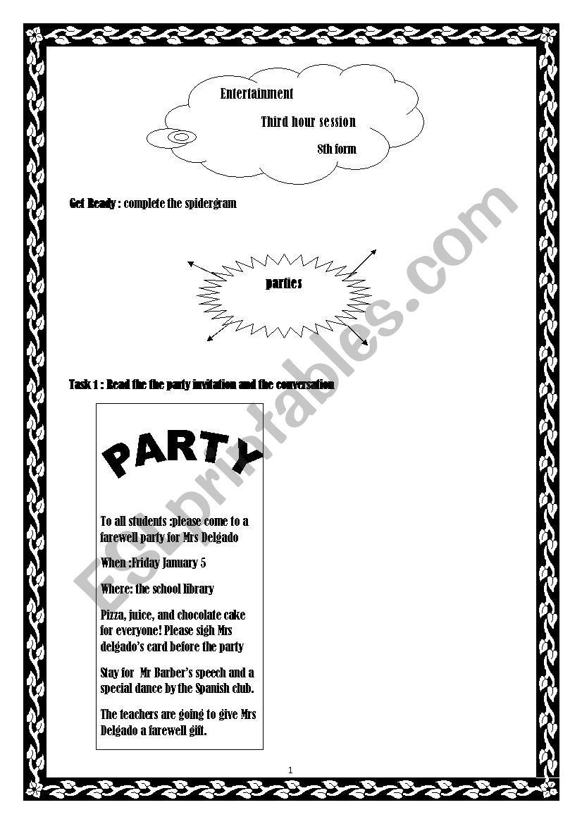 third hour session 8th form worksheet