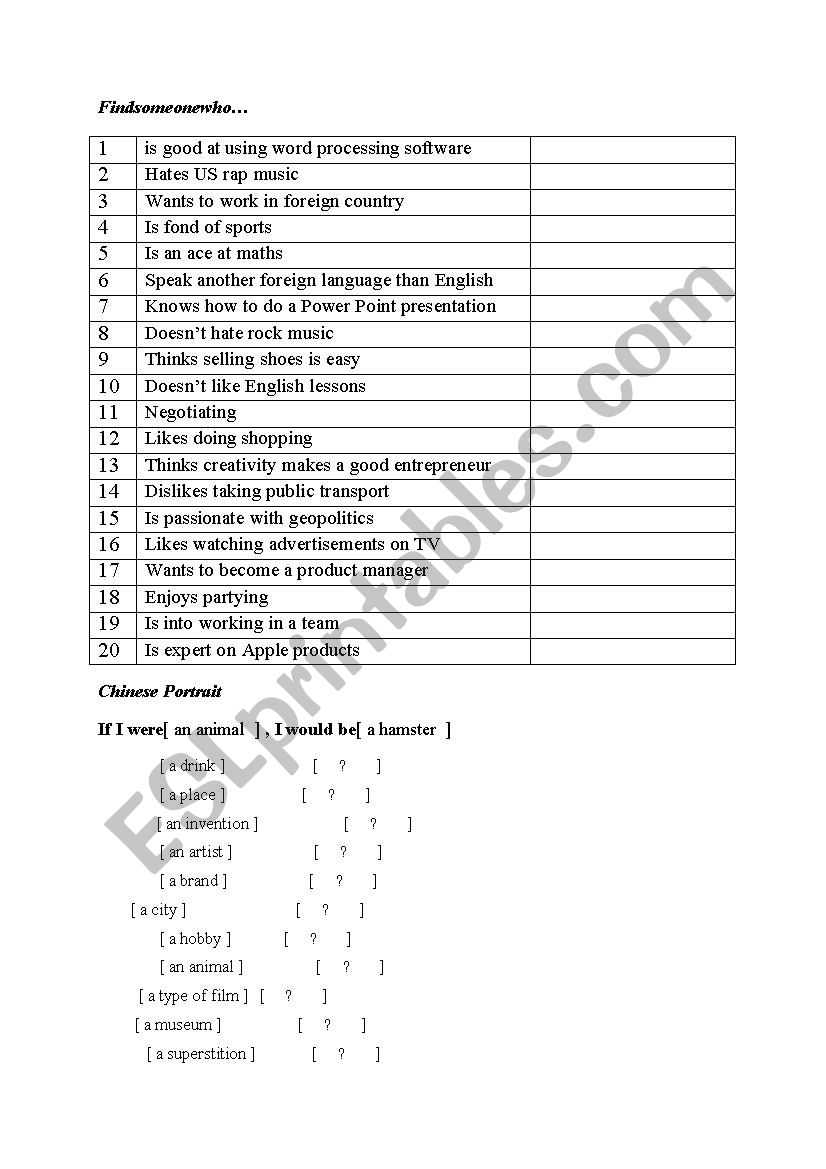 IceBreakers for Business and General English Lessons