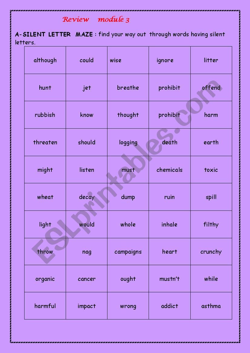 Review module 3 ,9th form worksheet