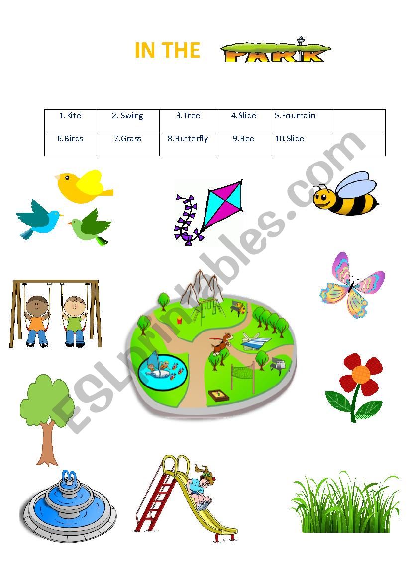 in the park worksheet