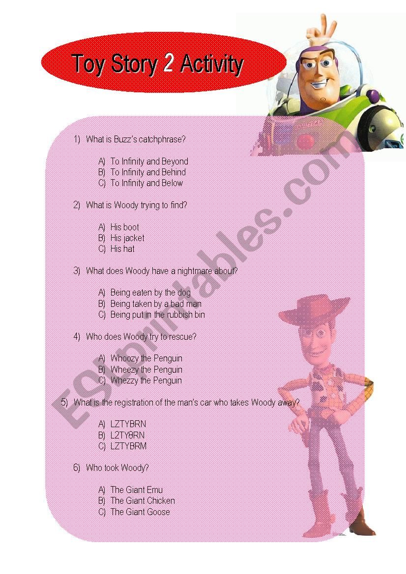 Complete Toy Story 2 Movie Activity
