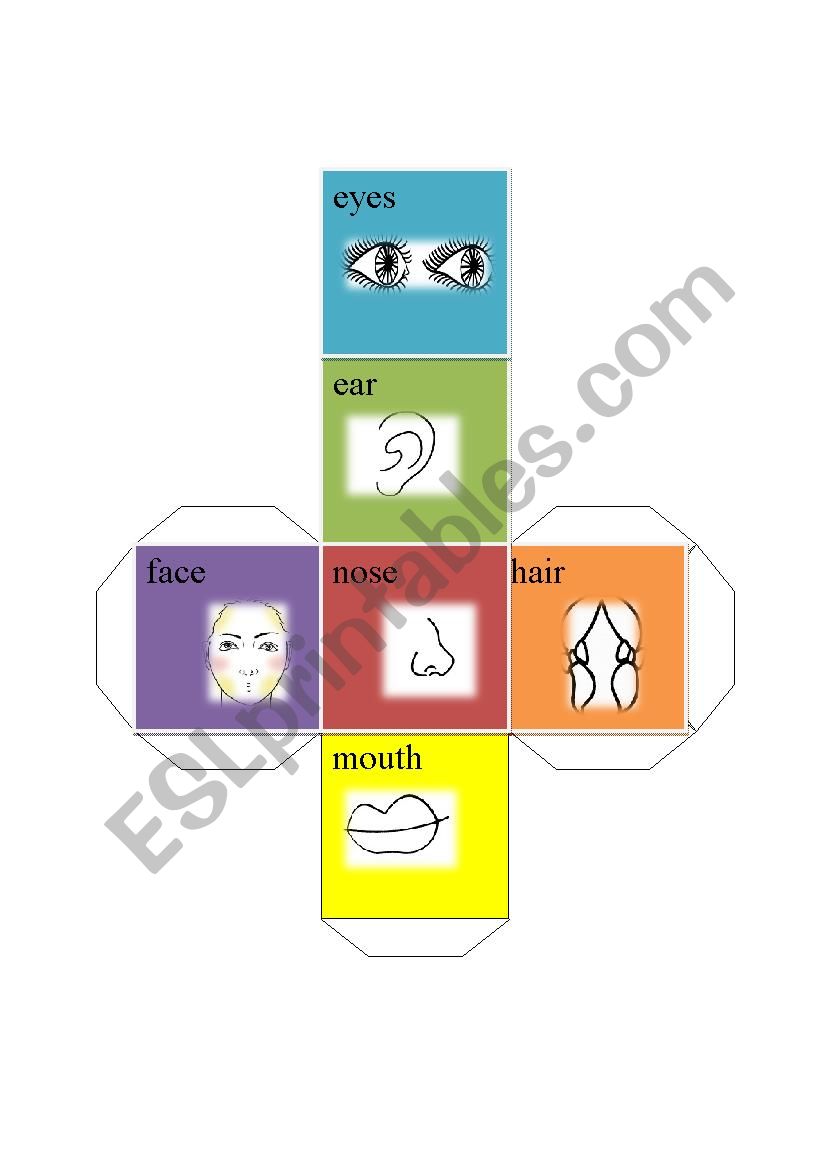 facial feature dice-eyes ear nose mouth hair face facial feature dice-eyes ear nose mouth hair face