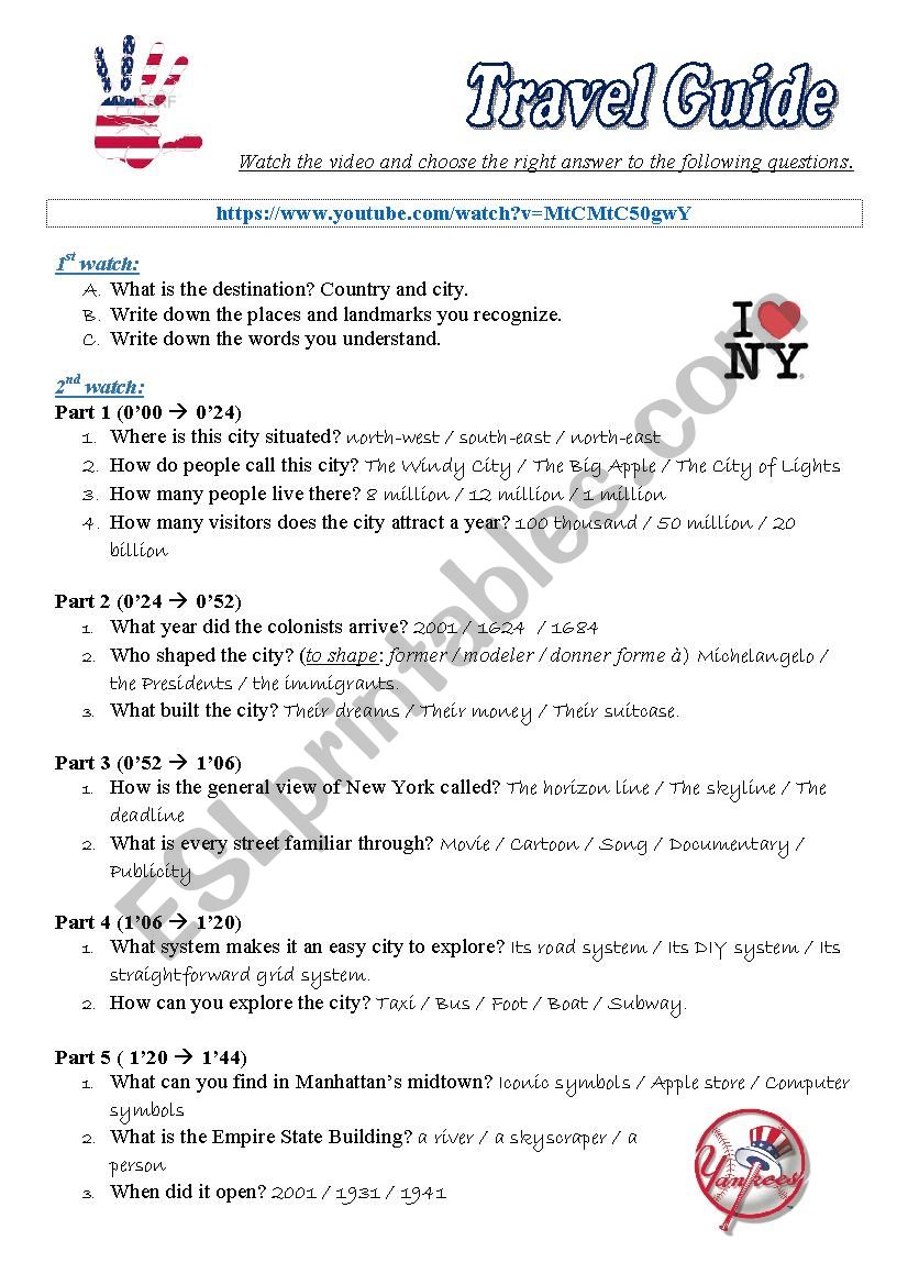 NYC Travel Guide Expedia Comprehension