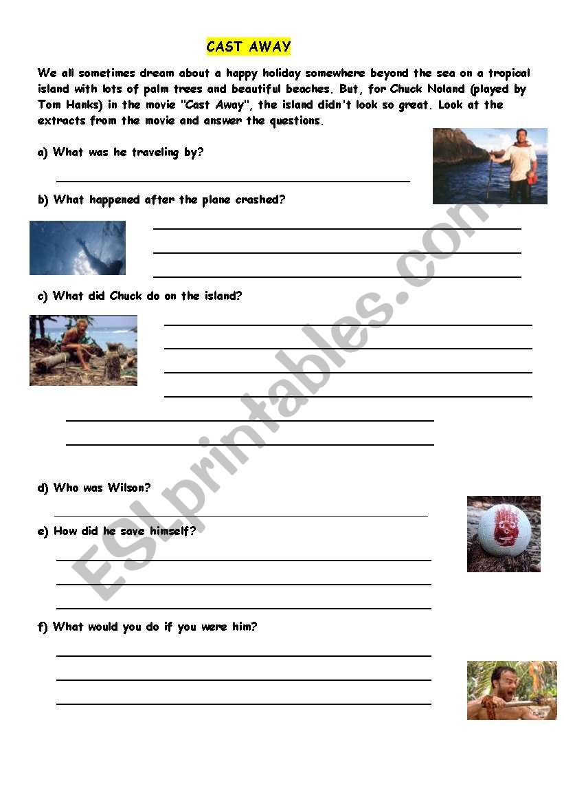 CAST AWAY worksheet