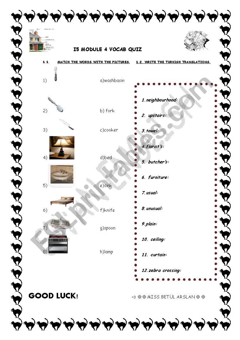 house  worksheet