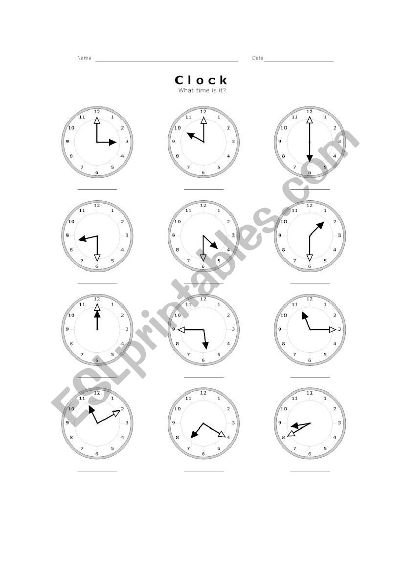 What time is it? worksheet