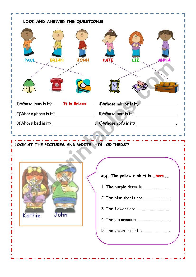 whose? worksheet