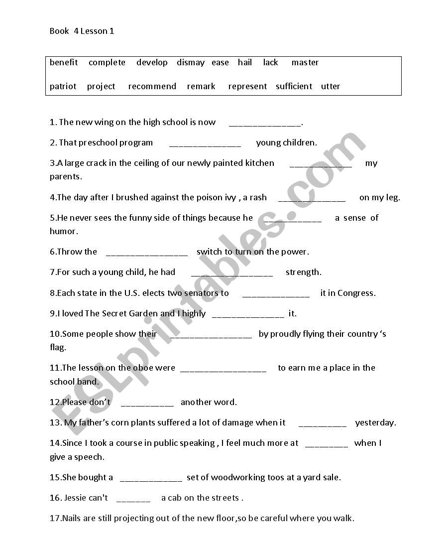 practice vocabularies worksheet