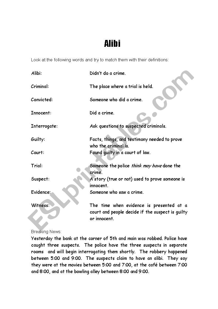 Conversation worksheet