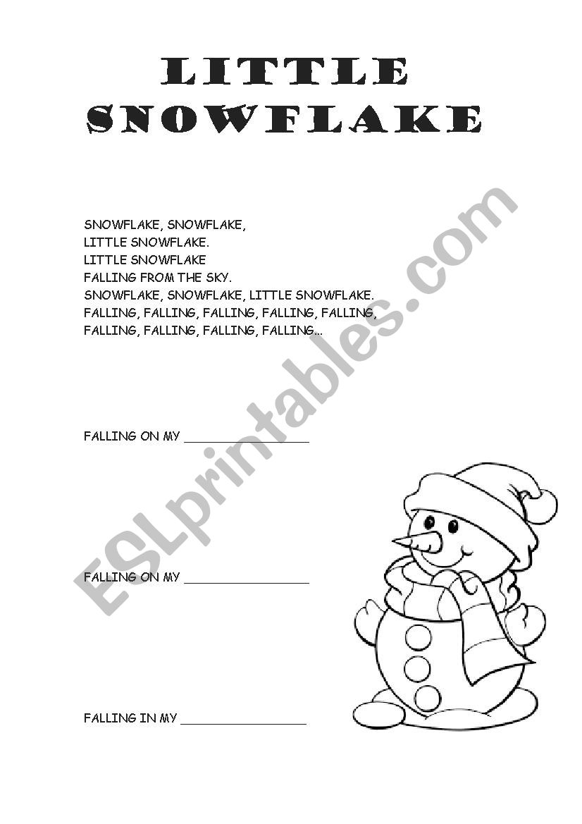 Little snowflake worksheet