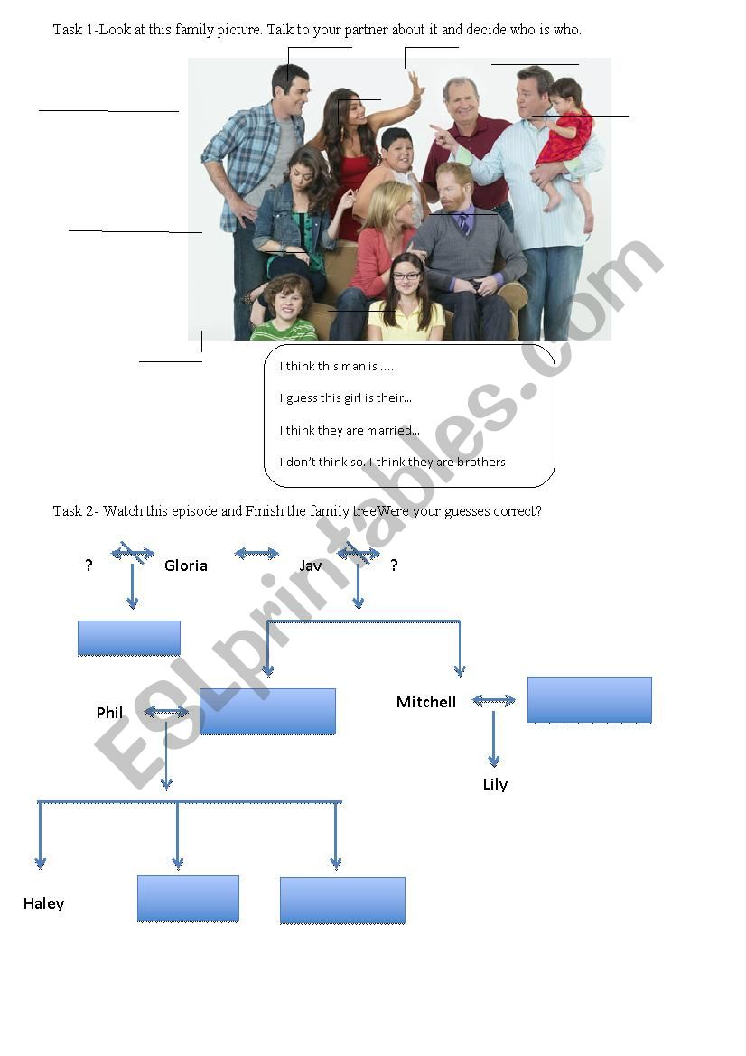modern family 1*1 worksheet
