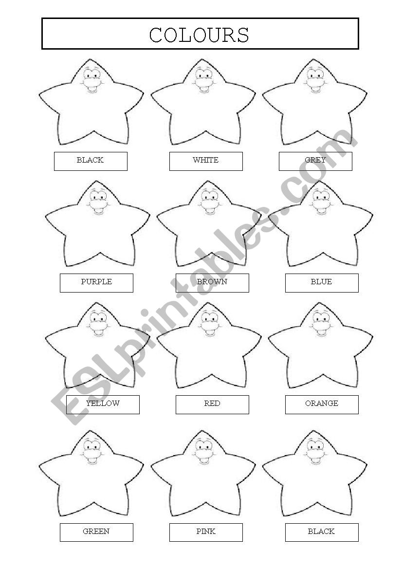 COLOR THE STARS  worksheet