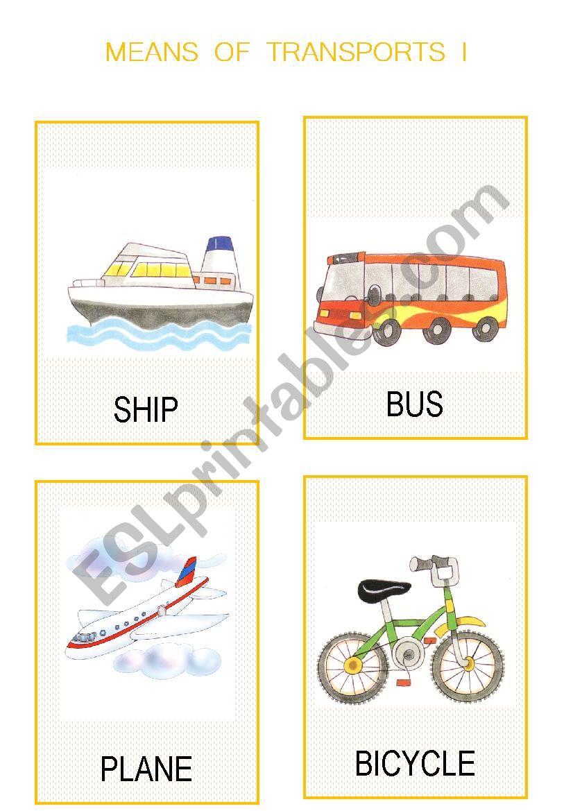 Means of transport I worksheet