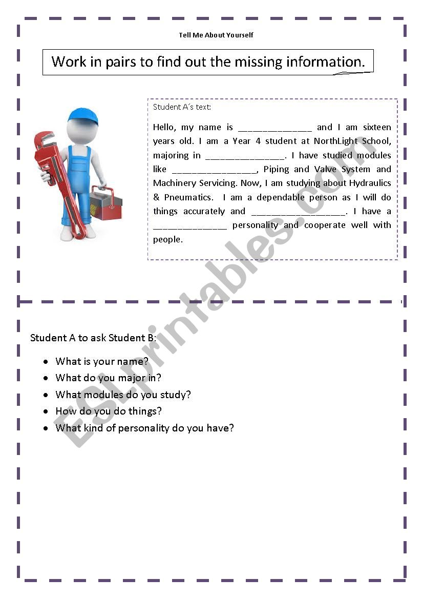 Information Gap Exercise for Interview Practice