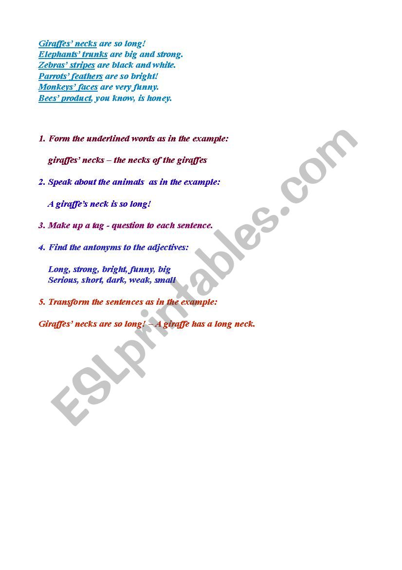 A poem worksheet